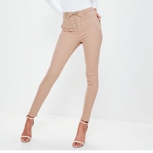 Missguided Vice lace up skinny jeans